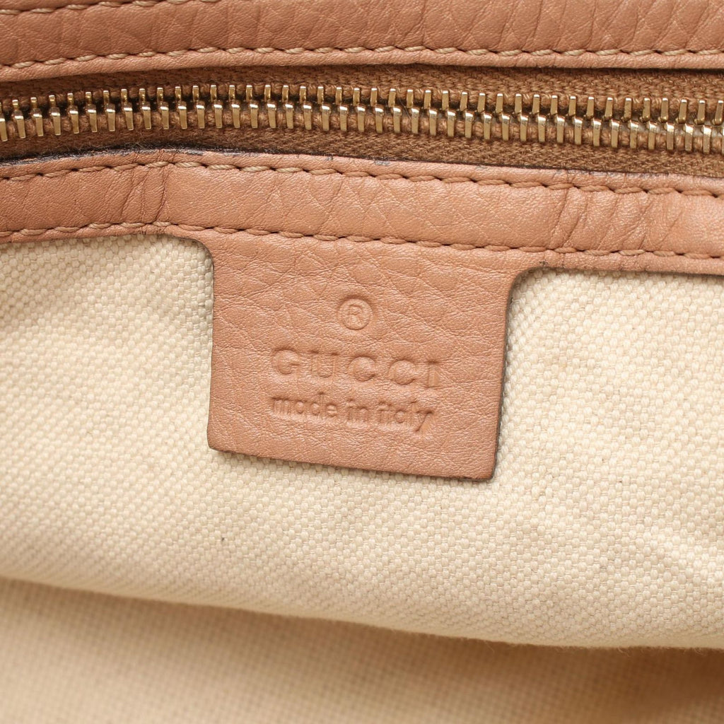 Gucci Shoulder Bag Pink Beige Leather Bamboo — view 4