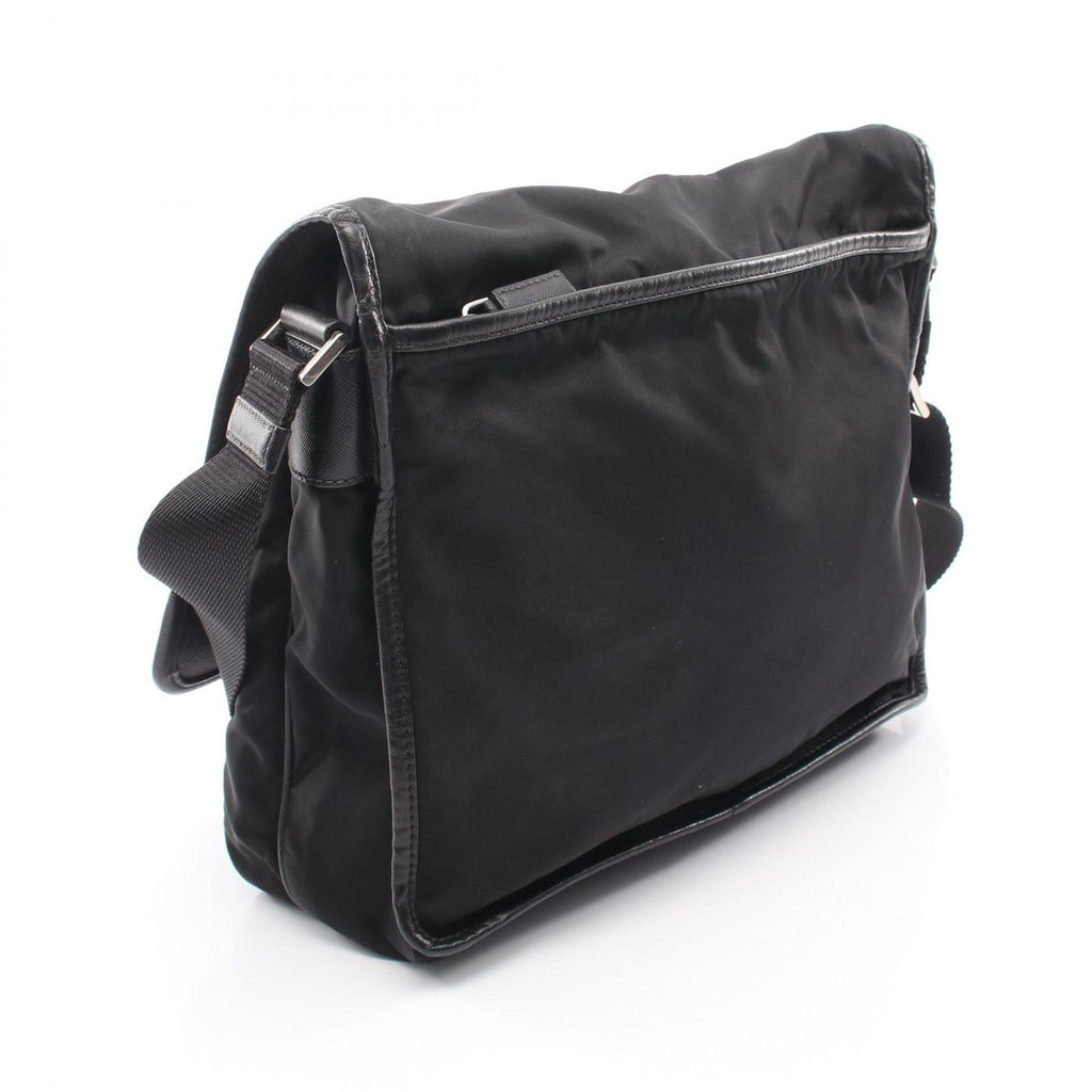 Prada Shoulder Bag Black Nylon Saffiano Leather — view 2