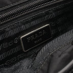 Prada Shoulder Bag Black Nylon Saffiano Leather — view 4