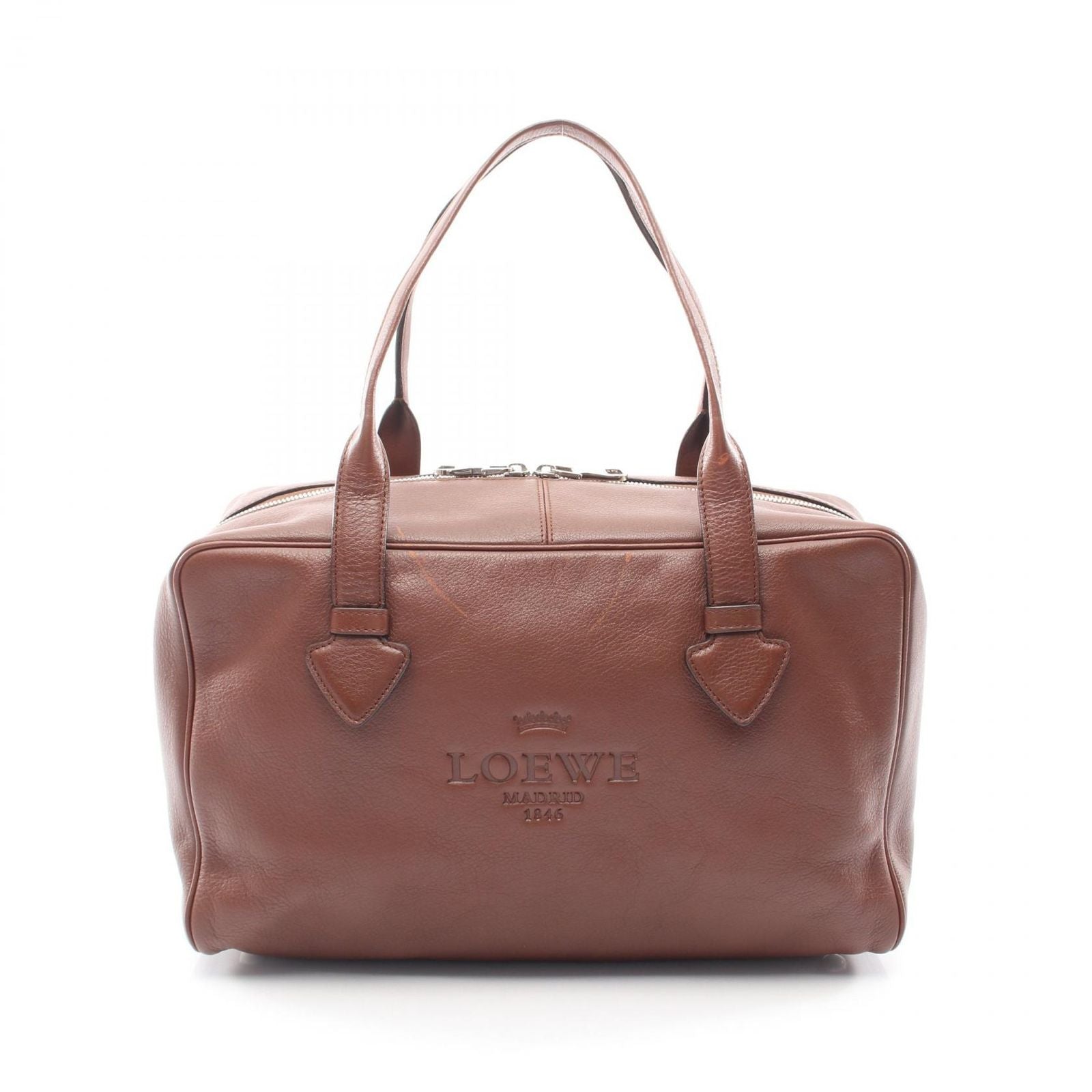 Loewe Tote Heritage Brown Leather Mini Boston