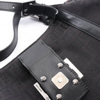 Fendi Handbag Zucchino Dark Brown Canvas Leather Tote — view 9