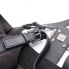 Fendi Handbag Zucchino Dark Brown Canvas Leather Tote — view 7