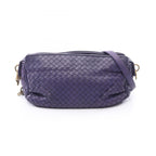 Bottega Veneta Shoulder Bag Intrecciato Purple Leather
