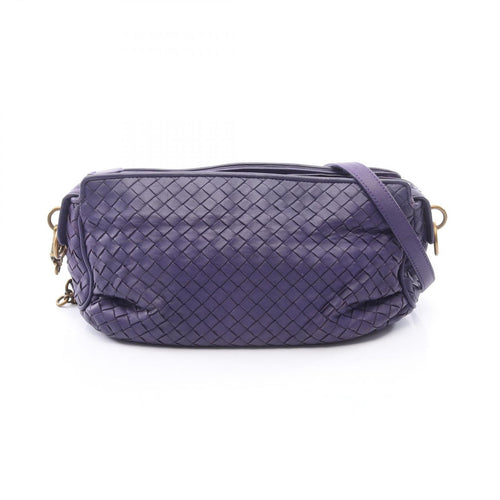 Bottega Veneta Shoulder Bag Intrecciato Purple Leather