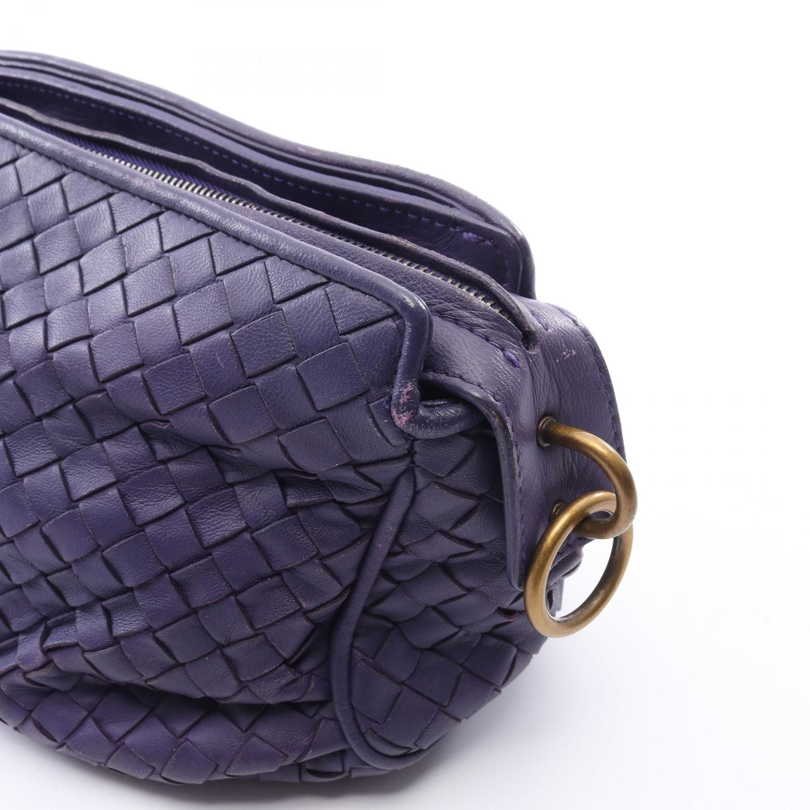 Bottega Veneta Shoulder Bag Intrecciato Purple Leather — view 9