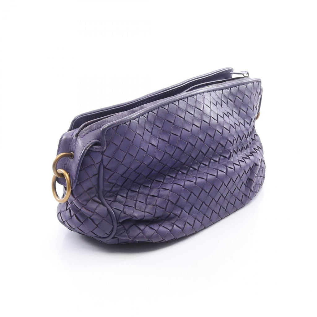 Bottega Veneta Shoulder Bag Intrecciato Purple Leather — view 2
