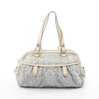 Celine Handbag C Macadam Light Blue Canvas Leather