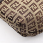 Fendi Tote Zucchino Brown Dark Canvas Leather — view 6