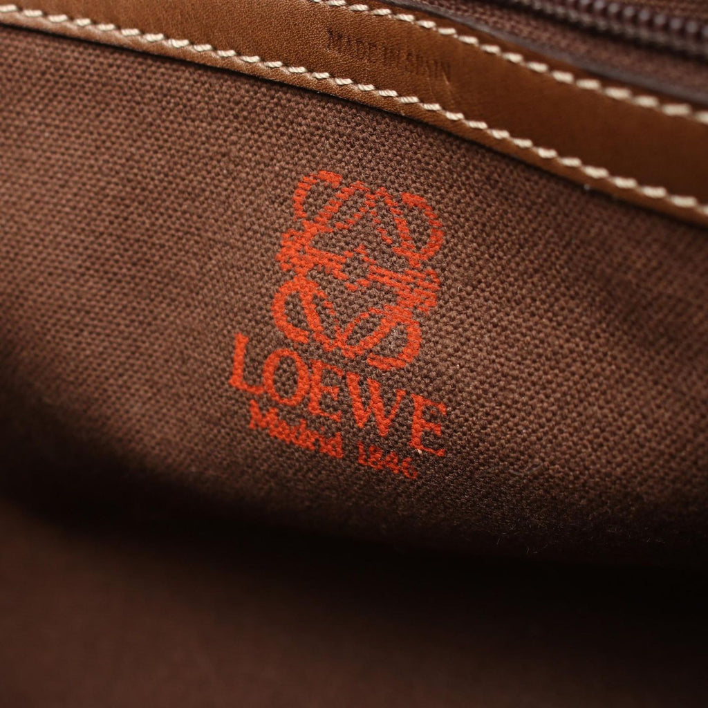 Loewe Tote Anagram Brown Dark Leather Boston — view 4