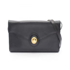 Dior Shoulder Bag CD Logo Vintage Black Leather