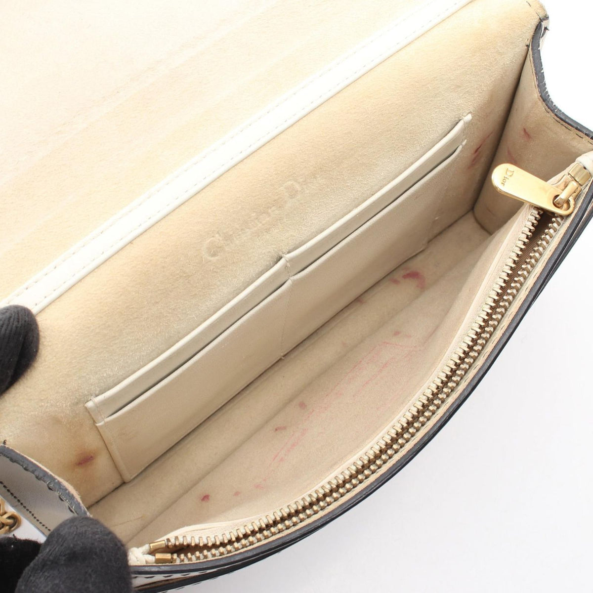 Dior Shoulder Bag J'adior White Leather J'adior Chain Wallet — view 3