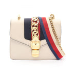 Gucci Shoulder Bag Sylvie Web Line Ivory Leather Chain