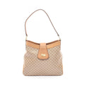 Celine Shoulder Bag Triomphe Beige Brown Canvas Leather Macadam