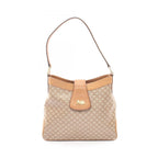 Celine Shoulder Bag Triomphe Beige Brown Canvas Leather Macadam