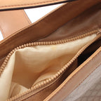Celine Shoulder Bag Triomphe Beige Brown Canvas Leather Macadam — view 9