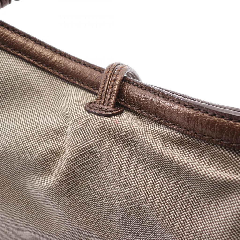 Celine Tote Carriage Pattern Beige Canvas Leather Handbag — view 8