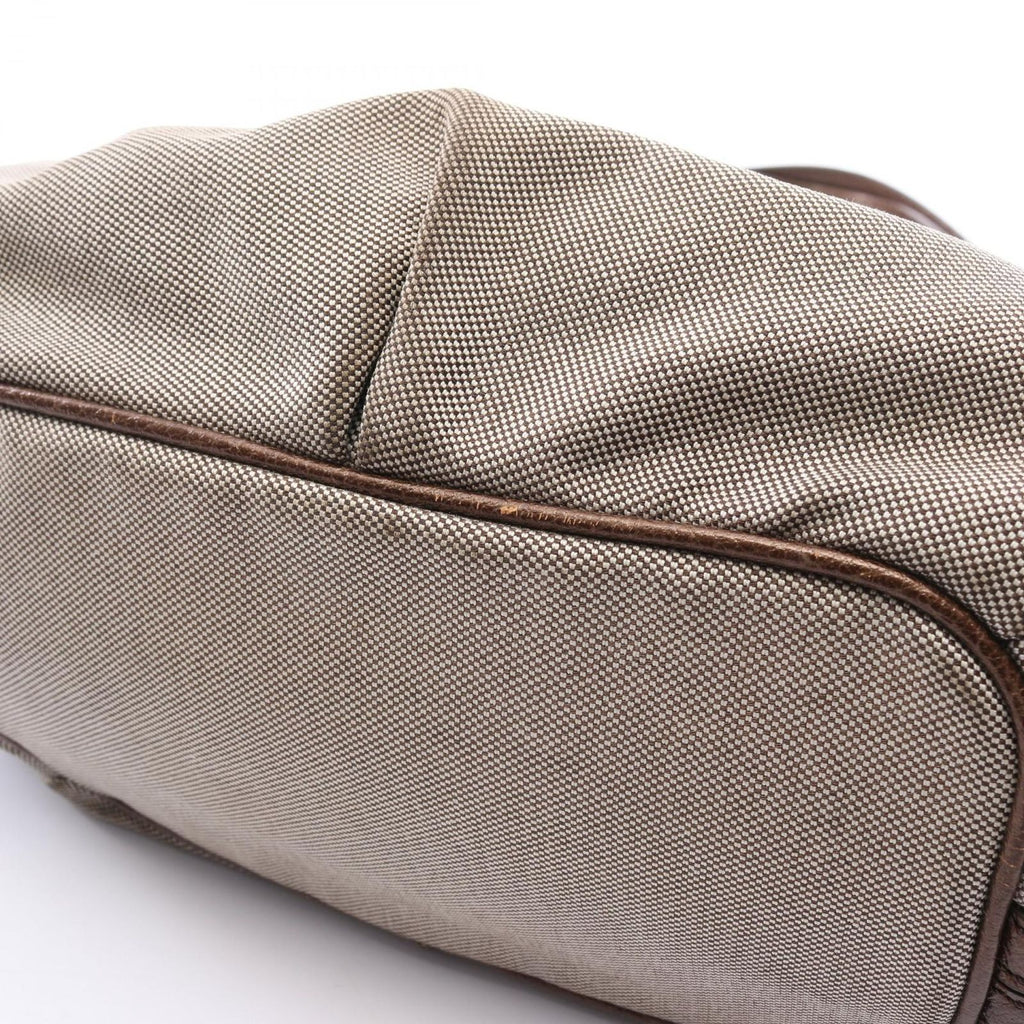 Celine Tote Carriage Pattern Beige Canvas Leather Handbag — view 6