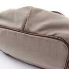 Celine Tote Carriage Pattern Beige Canvas Leather Handbag — view 6