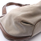 Celine Tote Carriage Pattern Beige Canvas Leather Handbag — view 5