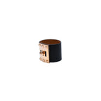 Hermes Kelly Dog Bangle Gold Leather Band Metal S Black Bracelet — view 3