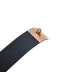 Hermes Kelly Dog Bangle Gold Leather Band Metal S Black Bracelet — view 8