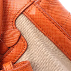 Prada Tote Beige Orange Canvas Saffiano Leather — view 9