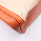Prada Tote Beige Orange Canvas Saffiano Leather — view 7