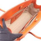 Prada Tote Beige Orange Canvas Saffiano Leather — view 3
