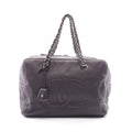 Chanel Line Dark Brown Leather CC Logo Boston
