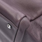 Chanel Line Dark Brown Leather CC Logo Boston — view 8