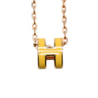 Hermes Mini Pop H Necklace H Pendant Yellow Gold — view 2