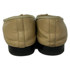 Chanel Flat Shoes 38.5 C Beige Black Ribbon CC Logo Lambskin — view 3