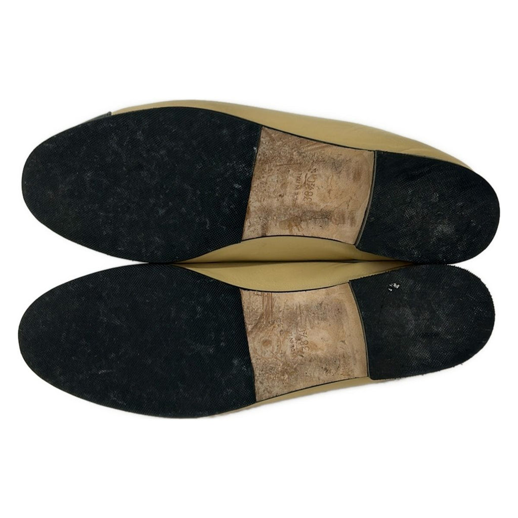 Chanel Flat Shoes 38.5 C Beige Black Ribbon CC Logo Lambskin — view 4
