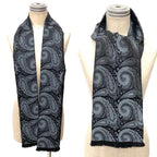 Gucci Silk Shawl Long Scarf Paisley Gray