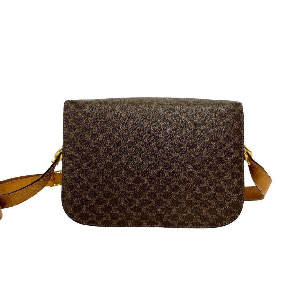 Celine Vintage Carriage Macadam Blason Triomphe Pattern Logo Leather Shoulder — view 3