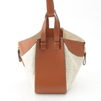 Loewe Hammock Canvas Anagram 2-Way Shoulder Handbag Tan Brown Small — view 5