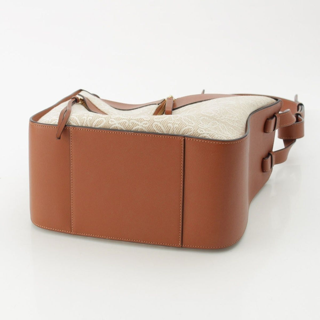 Loewe Hammock Canvas Anagram 2-Way Shoulder Handbag Tan Brown Small — view 6