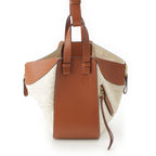 Loewe Hammock Canvas Anagram 2-Way Shoulder Handbag Tan Brown Small