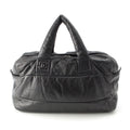 Chanel Leather CC Logo Handbag Boston Black