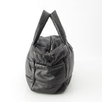 Chanel Leather CC Logo Handbag Boston Black — view 3
