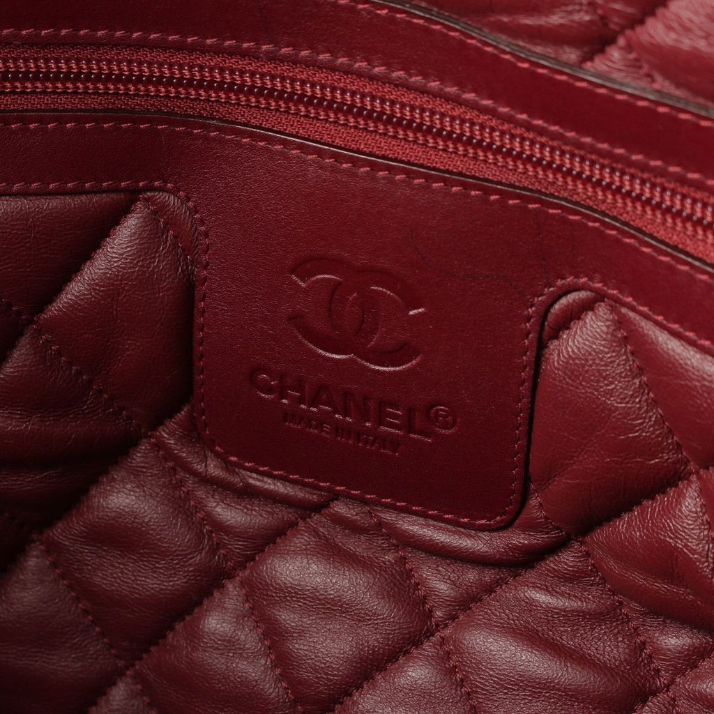 Chanel Leather CC Logo Handbag Boston Black — view 7