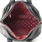 Chanel Leather CC Logo Handbag Boston Black — view 6