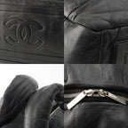 Chanel Leather CC Logo Handbag Boston Black — view 9
