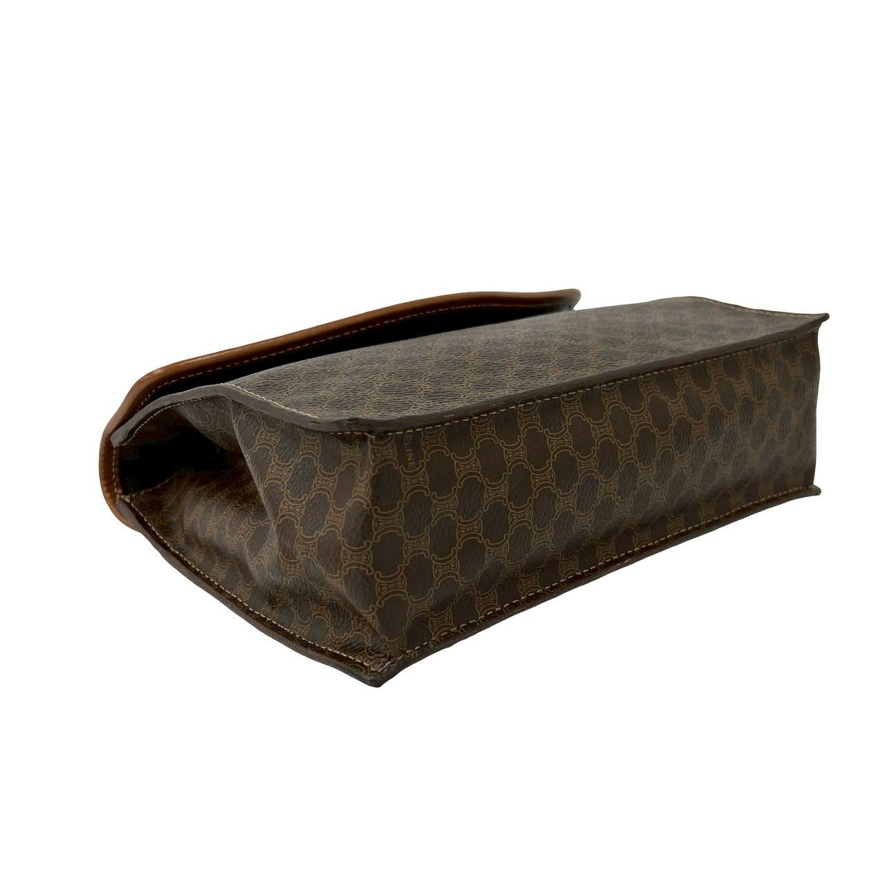 Celine Macadam Blason Triomphe Pattern Leather 2-Way Shoulder Bag Brown — view 7