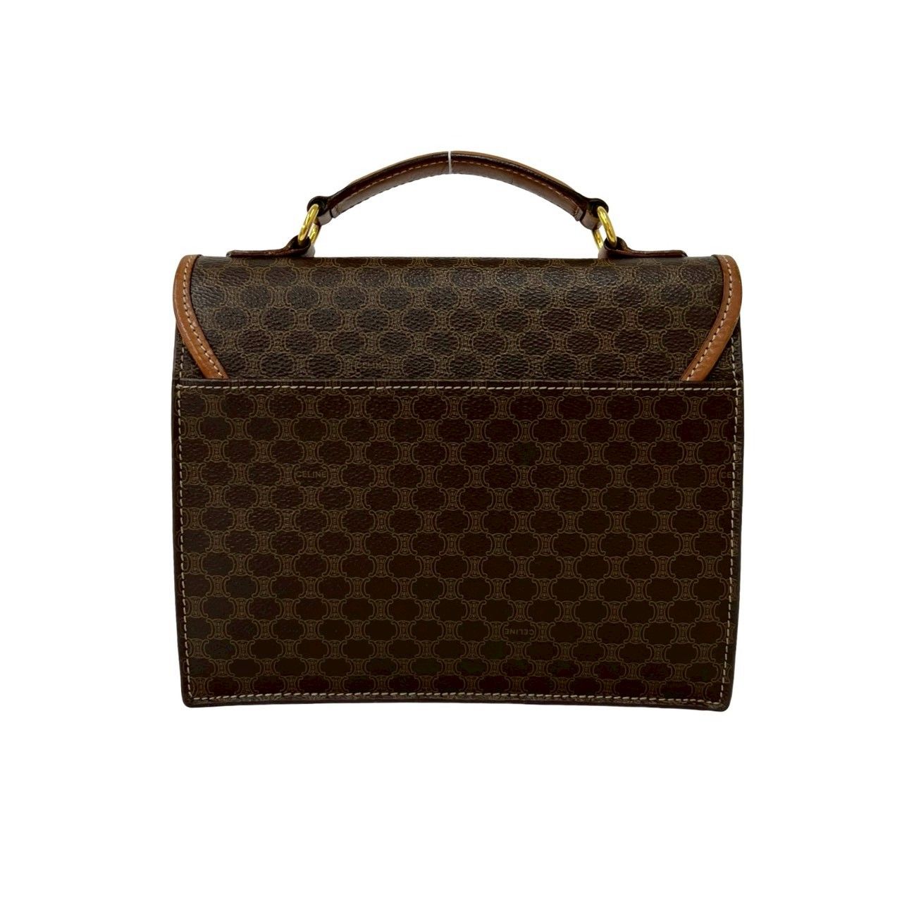 Celine Macadam Blason Triomphe Pattern Leather 2-Way Shoulder Bag Brown — view 3
