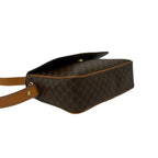 Celine Macadam Blason Triomphe Pattern Circle Logo Leather Shoulder Bag Brown — view 7