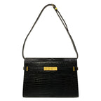 Saint Laurent Paris Shoulder Bag Manhattan Black Embossed Removable Strap