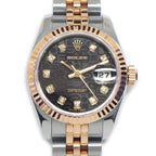 Rolex Watch Datejust M Number 2007 Roulett 10 Points Diamond Index Black