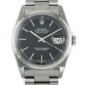 Rolex Watch Datejust No Black Dial Date SS Automatic Winding