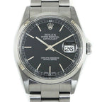 Rolex Watch Datejust No Black Dial Date SS Automatic Winding